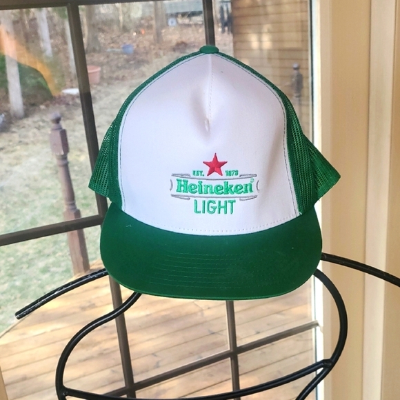 The Classics Vintage Heineken Light Green and White Trucker Hat - Picture 1 of 7